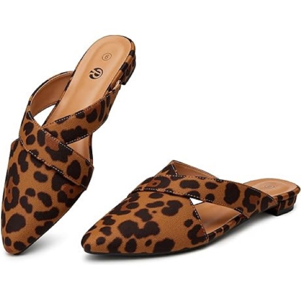 Rekayla New Brown and Tan Leopard print Mules 8.5